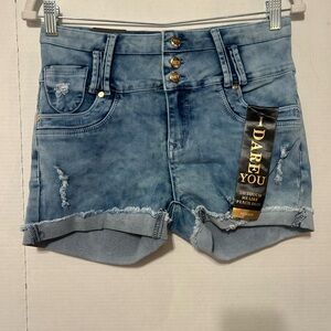 Benava Women's Columbian Style Cuffed Denim Jeans Shorts Size 11 (596)